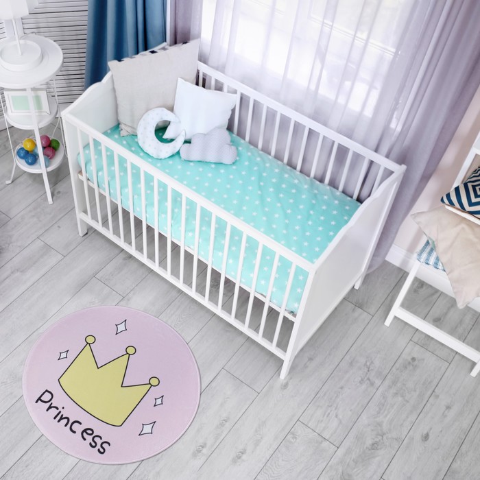 Ковер детский Крошка Я Princess, d = 70см, велюр, поролон 400г/м2