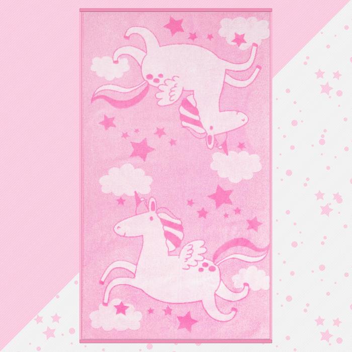 Полотенце махровое "Этель" Pink Unicorn, 70х130 см, 100% хлопок, 420гр/м2